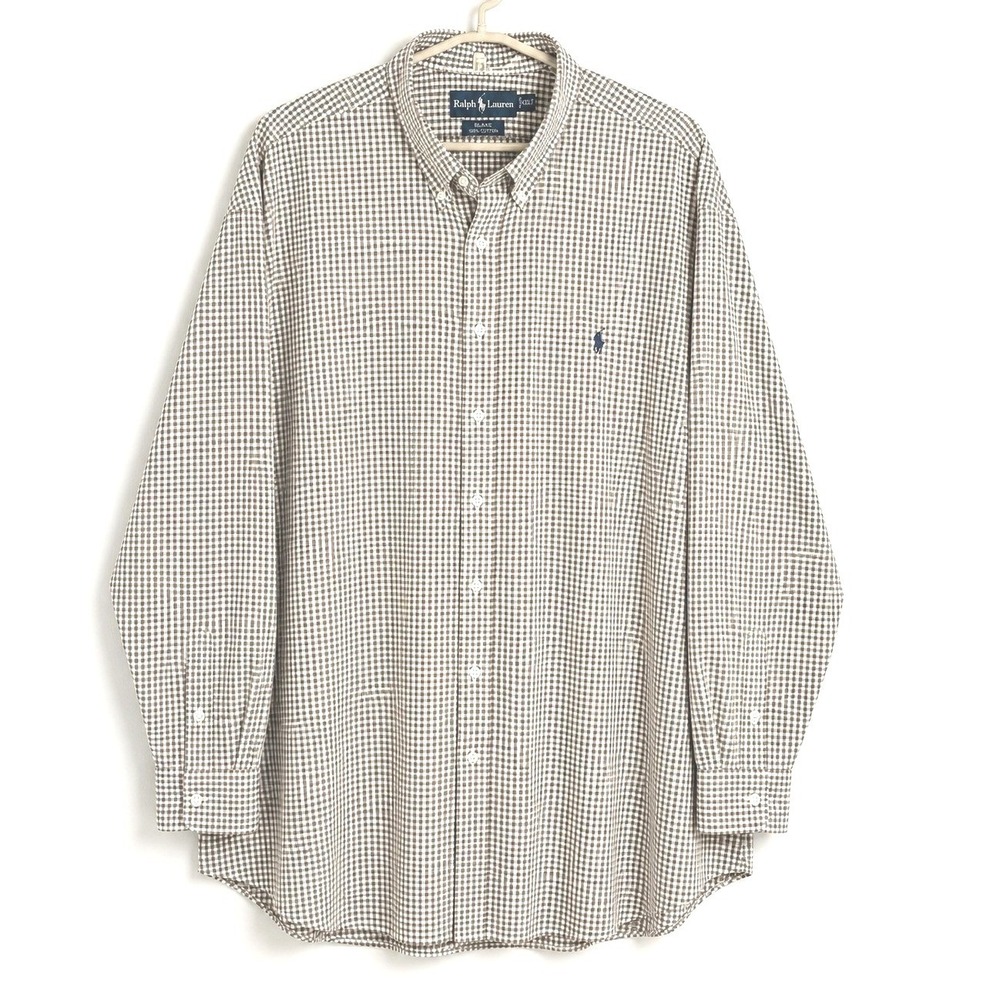 Polo Ralph Lauren Blake Brown Gingham Button Down Shirt 2X‎ Big Preppy Old Money